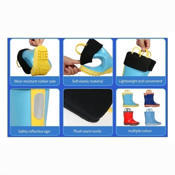 NWT NEBSDLR Kids Rain Boots for Toddlers, Lightweight Waterproof Rainboo… - Picture 9 of 11